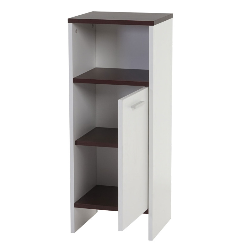 Commode Arezzo, commode / armoire de salle de bain, commode - 82x32x28cm - blanc, sols marrons