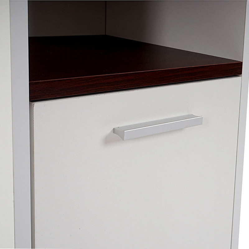 Commode Arezzo, commode / armoire de salle de bain, commode - 82x32x28cm - blanc, sols marrons