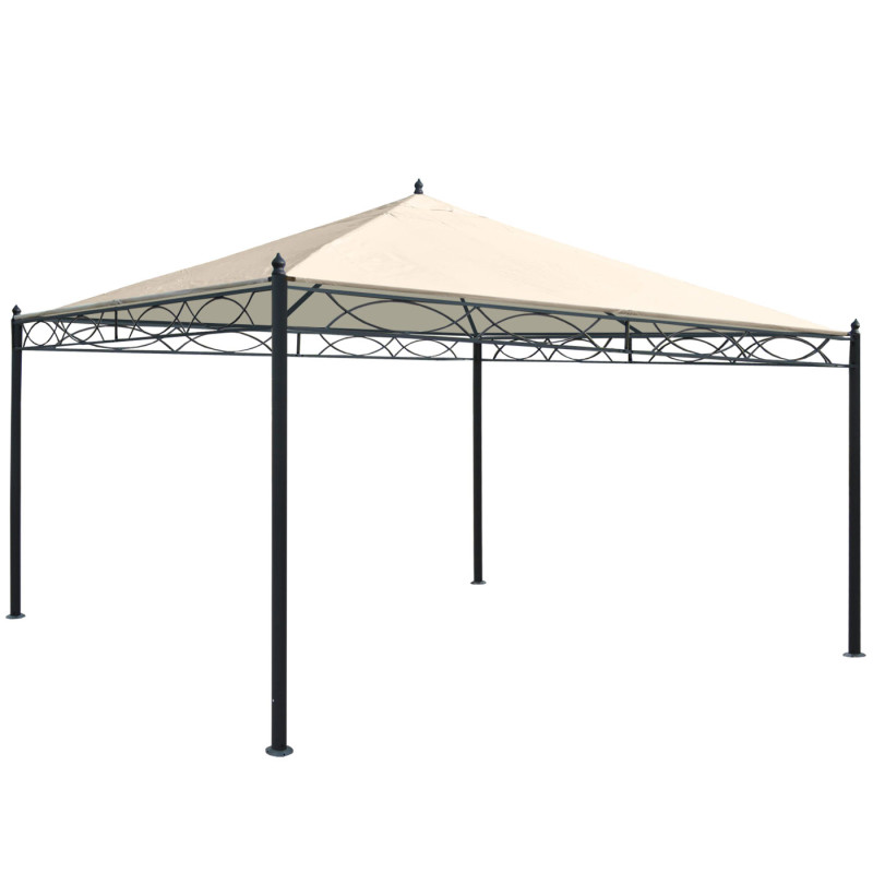 Pergola Cadiz, pavillon de jardin, cadre stable à 7cm - crème 3x3m