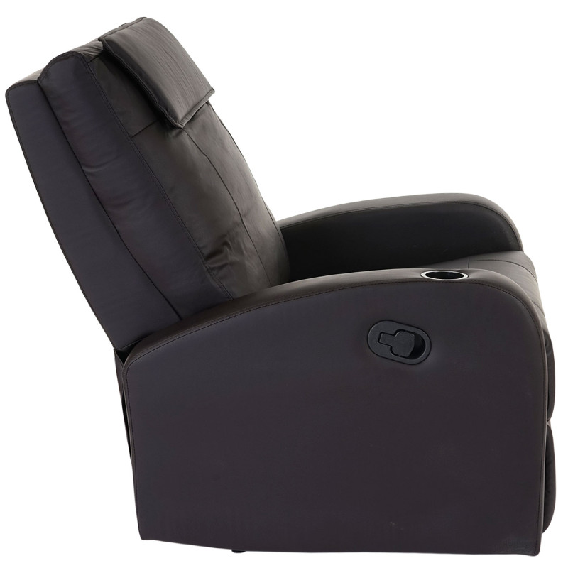 Fauteuil de télévision Durham, fauteuil relax, chaise longue, similicuir - café