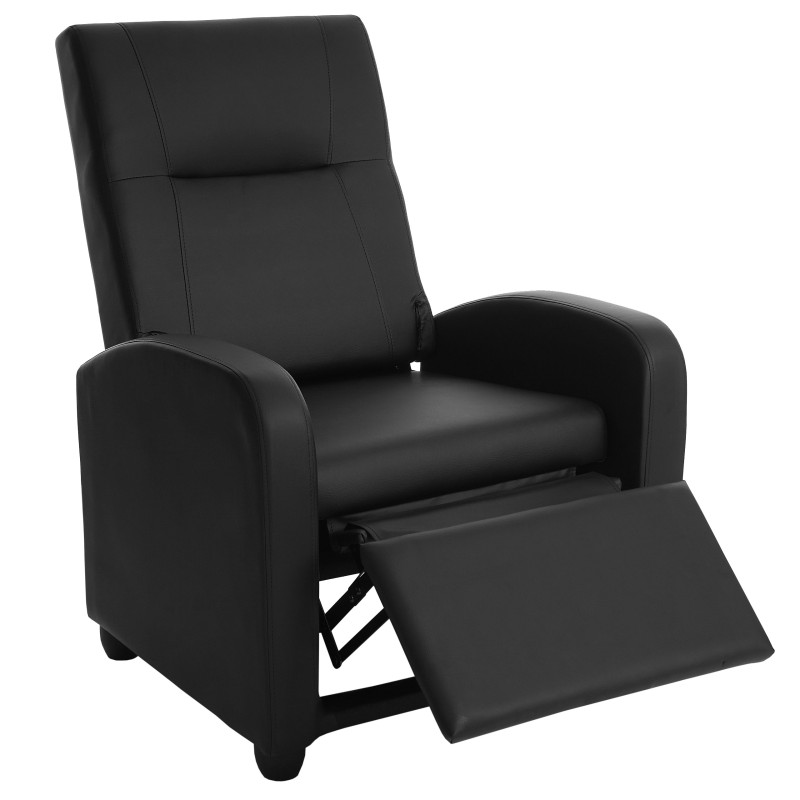 Fauteil de télé Denver Basic, fauteuil de relaxation, similicuir - noir