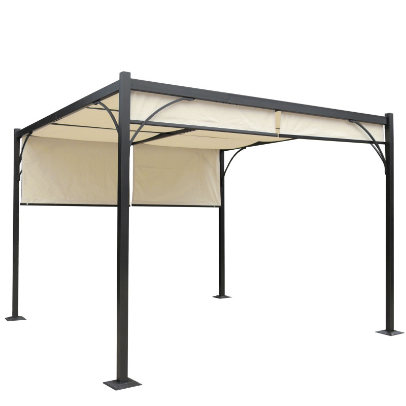 Pergola Granada, pavillon de jardin, cadre stable à 6 cm en alu + toit ouvrant - 3x3m