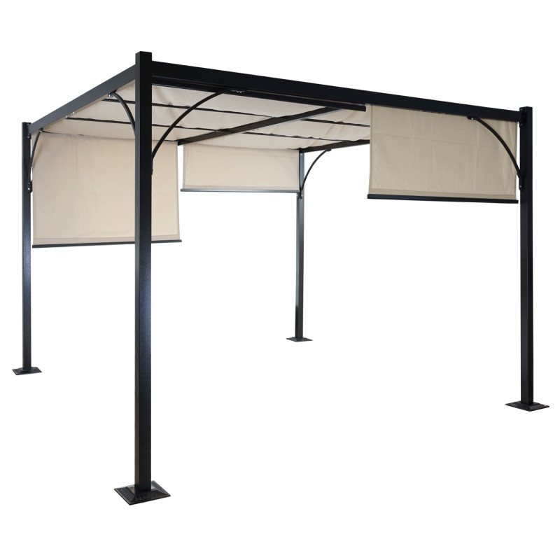 Pergola Granada, pavillon de jardin, cadre stable à 6 cm en alu + toit ouvrant - 3x3m