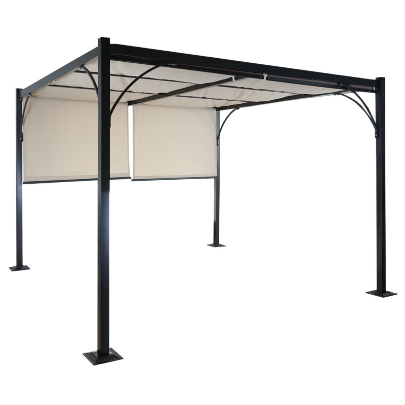 Pergola Granada, pavillon de jardin, cadre stable à 6 cm en alu + toit ouvrant - 3x3m