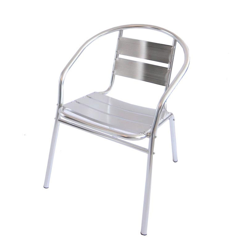 30x chaise bistro en aluminium M28, chaise empilable de jardin / terasse - sans coussin