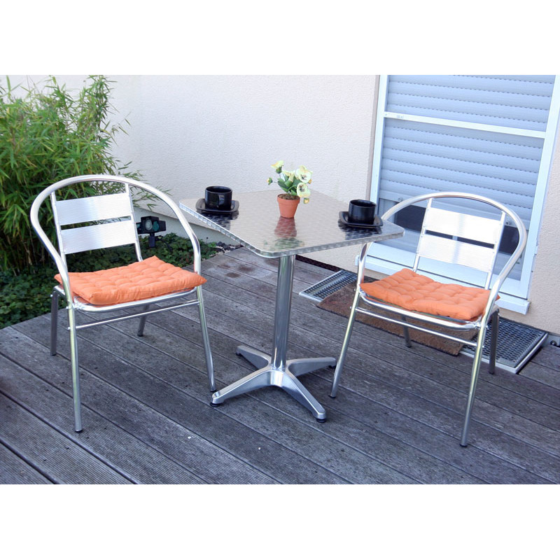 30x chaise bistro en aluminium M28, chaise empilable de jardin / terasse - sans coussin