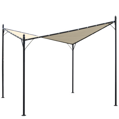 Pergola Girona, pavillon de jardin, store, cadre stable à 5cm - crème 3x3m