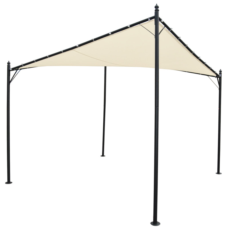 Pergola Girona, pavillon de jardin, store, cadre stable à 5cm - crème 3x3m