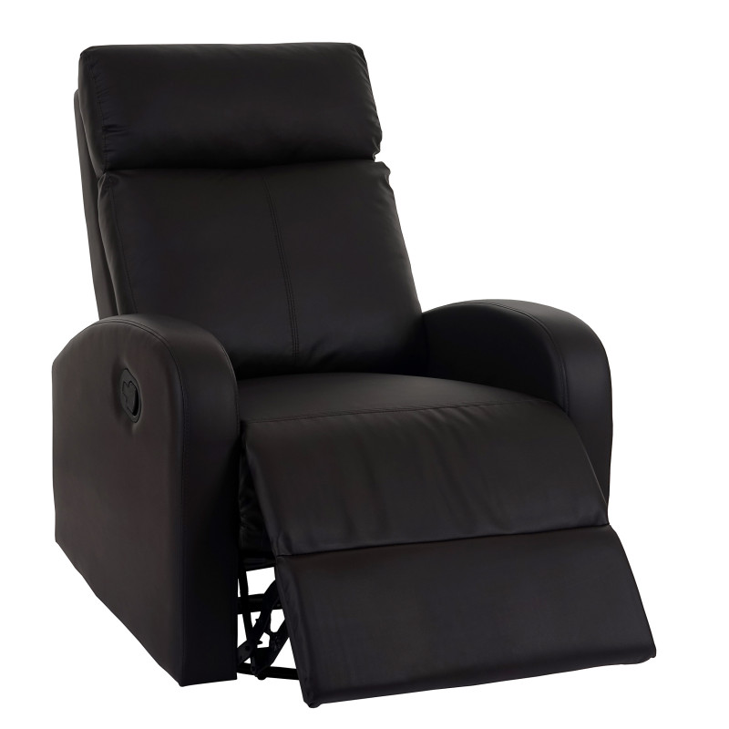 Fauteuil de télévision Crosby, fauteuil relax, rocking-chair, fonction bascule, pivotant, similicuir - marron