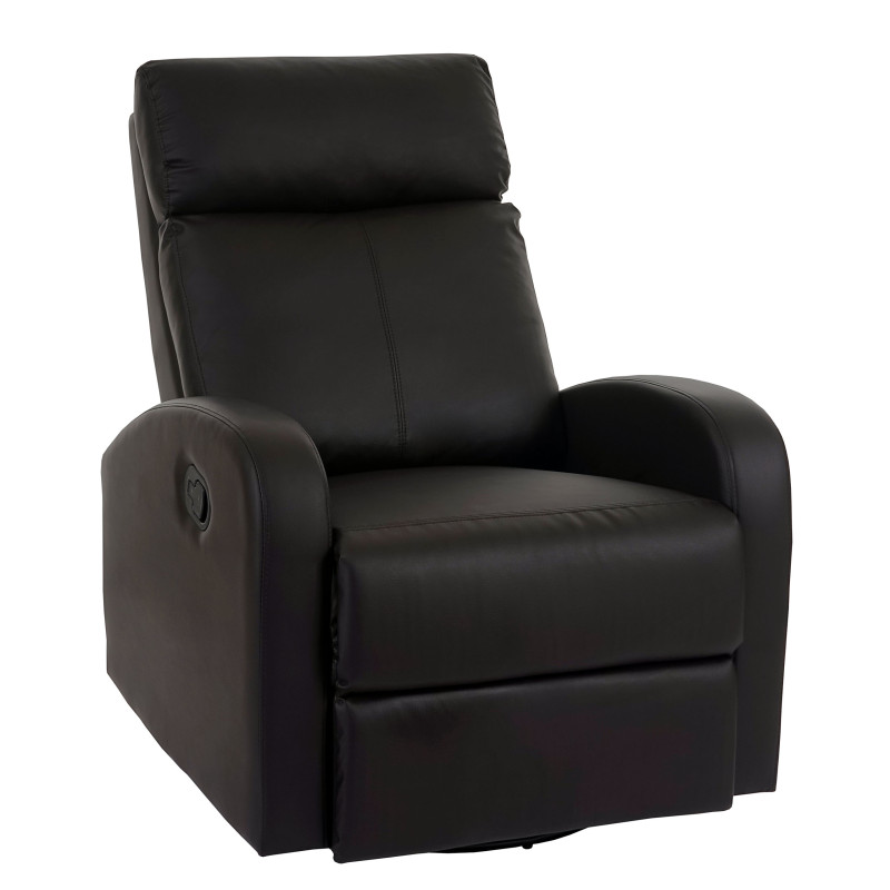 Fauteuil de télévision Crosby, fauteuil relax, rocking-chair, fonction bascule, pivotant, similicuir - marron