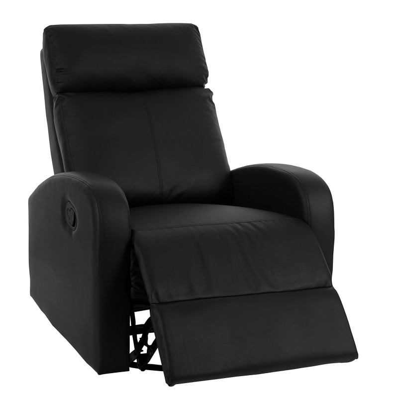 Fauteuil de télévision Crosby, fauteuil relax, rocking-chair, fonction bascule, pivotant, similicuir - noir