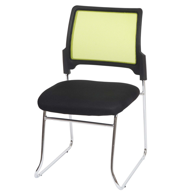 Lot de 2 chaises de conférence / visiteur Beveren, empilable, tissu  dossier vert