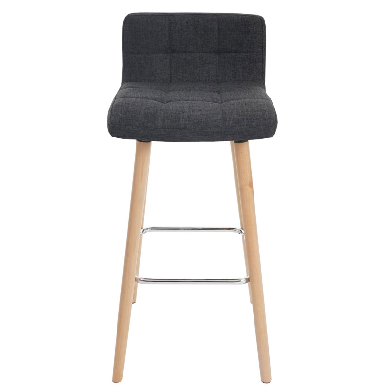 2x tabouret de bar Malmö T430, chaise bar/comptoir, design rétro en bois - gris foncé, tissu