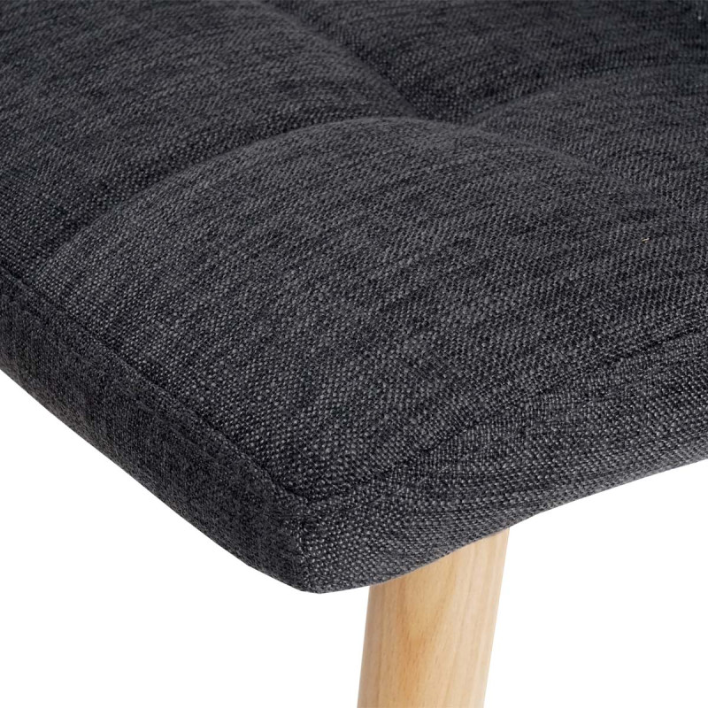 2x tabouret de bar Malmö T430, chaise bar/comptoir, design rétro en bois - gris foncé, tissu