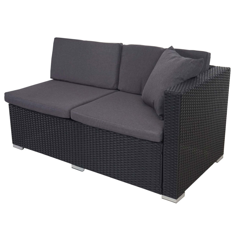 Garniture de canapés ROM Basic, polyrotin, set lounge, acier - anthracite, coussin anthracite