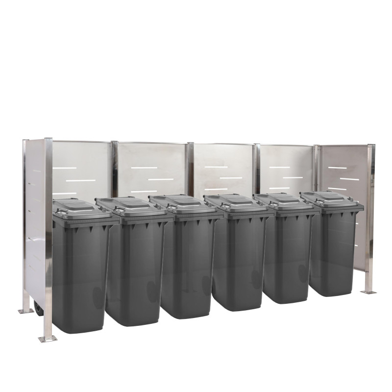 Clôture pour poubelles habillage pour poubelles Rangement pour poubelles, 150x325x85cm métal - inox