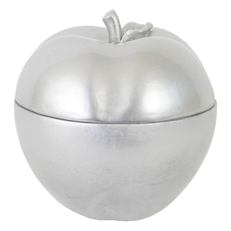 Figure de décoration pomme 21cm, polyresin boîte de bijoux, bôite de cosmétique, argent