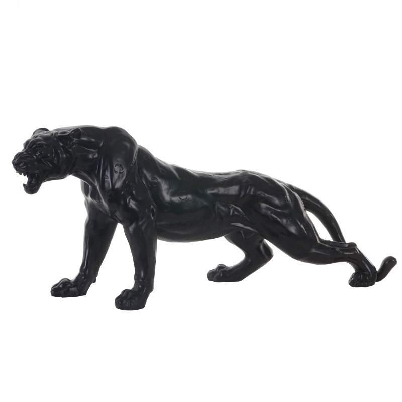 Figure, sculpture décorative / léopard, puma, panthère / polyresin 59cm - noir