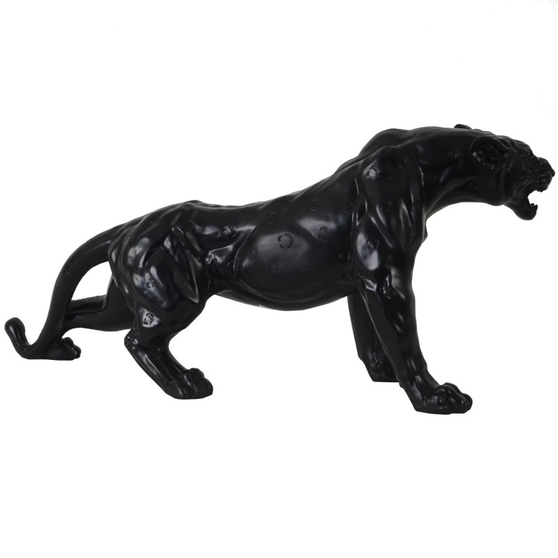 Figure, sculpture décorative / léopard, puma, panthère / polyresin 59cm - noir