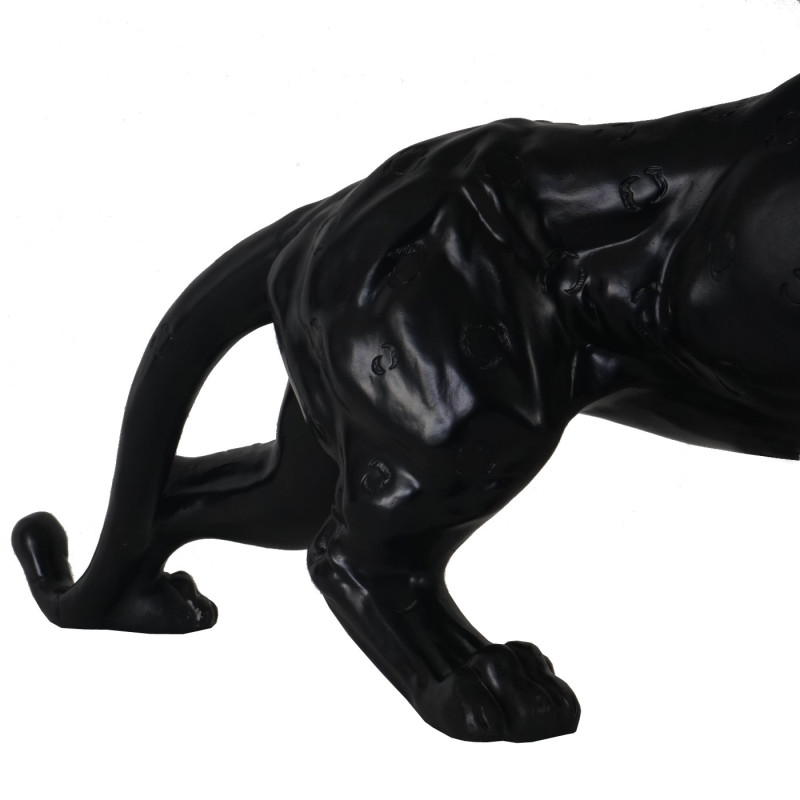 Figure, sculpture décorative / léopard, puma, panthère / polyresin 59cm - noir