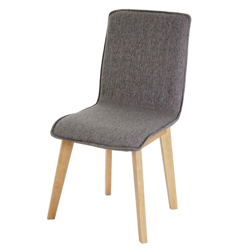 Lot de 6 chaises de séjour Zadar, tissu gris, style retro des années 50 - sans couture