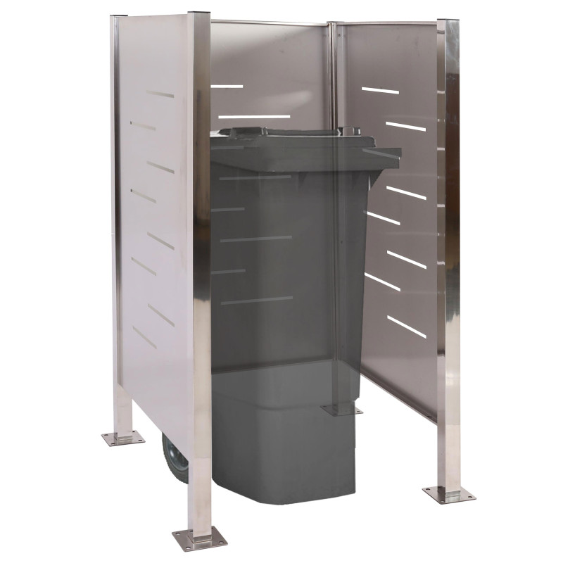 Clôture pour poubelles habillage pour poubelles Rangement pour poubelles, 150x85x85cm métal - inox