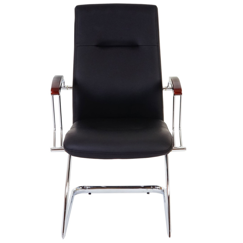 Lot de 2 chaises de conférence / visiteur Cesena, 95x57x70cm similicuir - noir