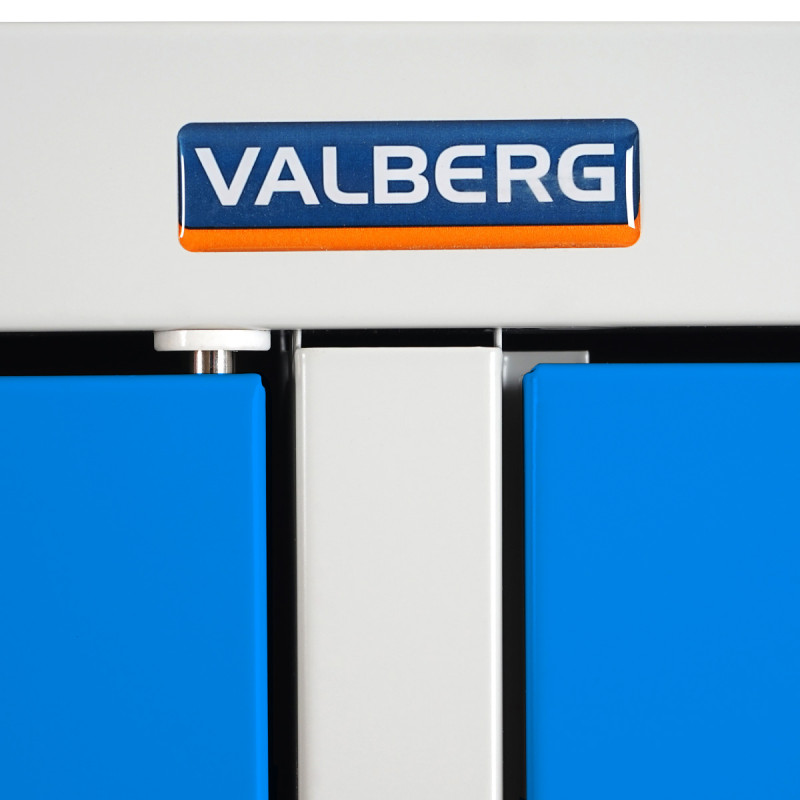 Vestiaire Valberg T335, coffre-fort en métal / acier, 8 casiers, 183x58x50cm - bleu