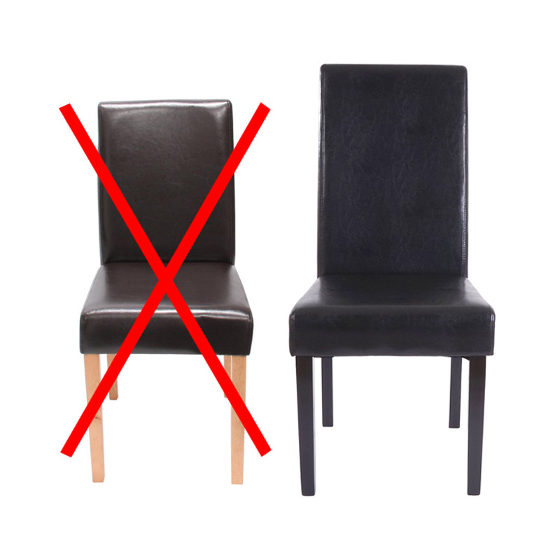 6x chaise de salle à manger T378 XL, fauteuil, similicuir - blanc, pieds foncés