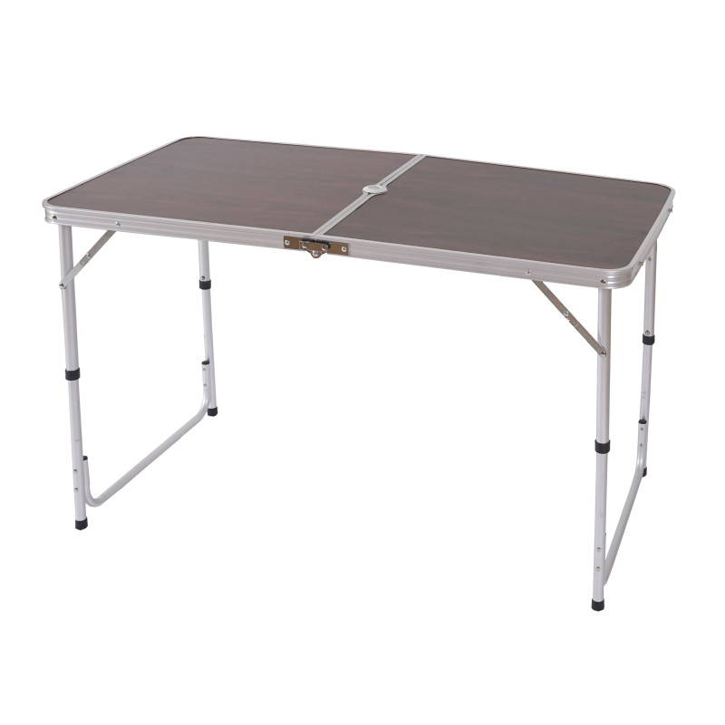 Table de camping T367, table de jardin pliable, coffre - 68x120x60cm avec trou pour parasol