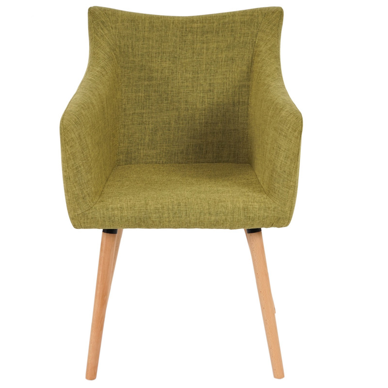 6x chaise de séjour / salle à manger Malmö T382, style rétro des années 50 - tissu, vert clair