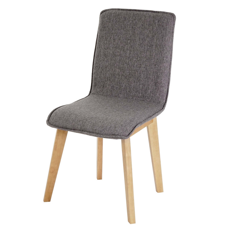 6x chaise de salle à manger Zadar, fauteuil, design rétro des années 50, tissu - gris avec couture