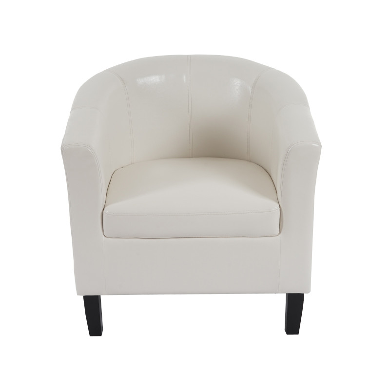 Fauteuil Newport T379, fauteuil de salon / club, similicuir - blanc