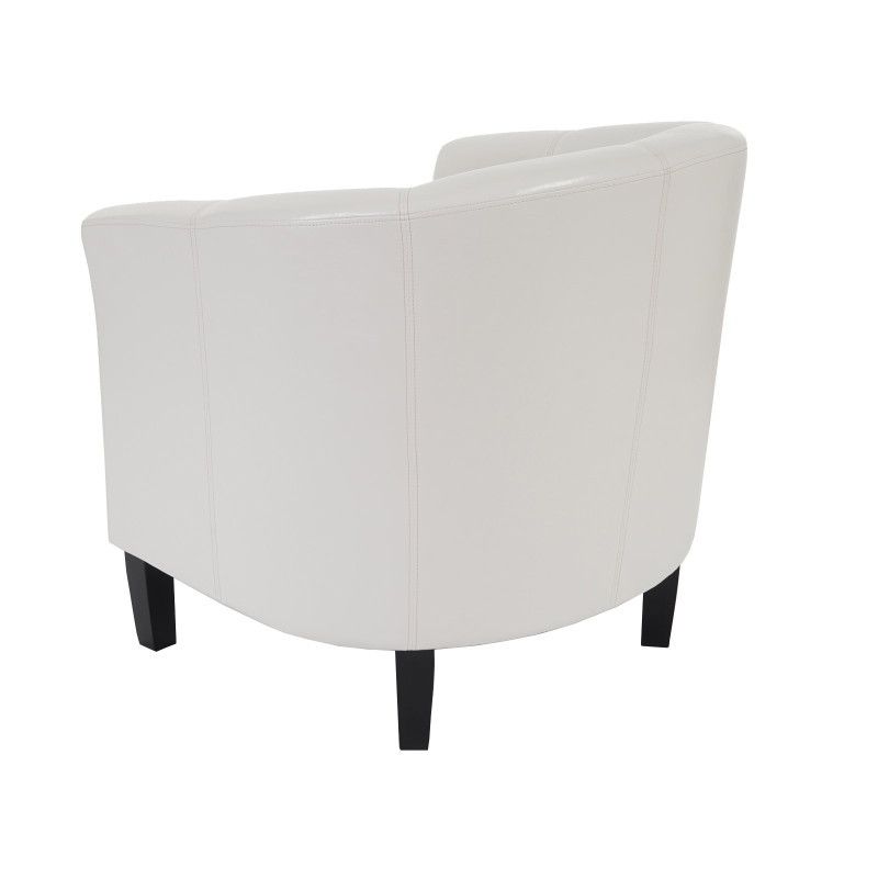 Fauteuil Newport T379, fauteuil de salon / club, similicuir - blanc