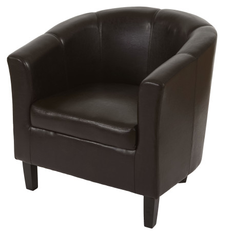 Fauteuil Newport T379, fauteuil de salon / club, similicuir - marron