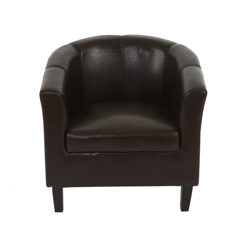 Fauteuil Newport T379, fauteuil de salon / club, similicuir - marron