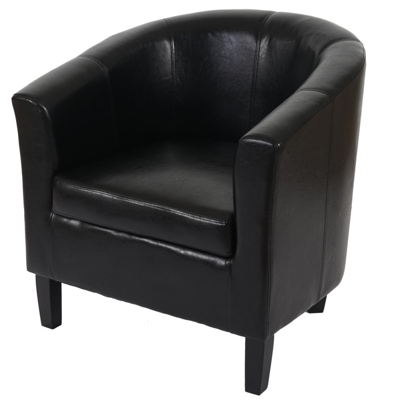 Fauteuil Newport T379, fauteuil de salon / club, similicuir - noir