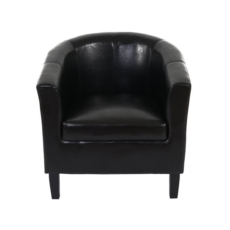 Fauteuil Newport T379, fauteuil de salon / club, similicuir - noir