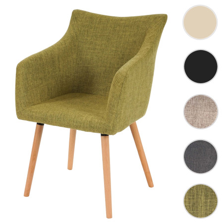 Chaise de séjour / salle à manger Malmö T382 / style rétro des années 50 / tissu, vert clair