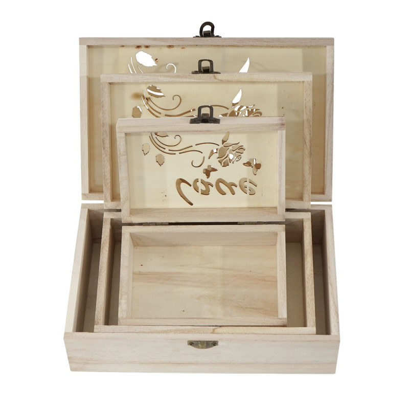 12x boîte en bois T281, casier de rangement, coffret à bijoux, boîte de cadeau / collection