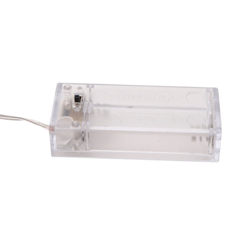 Guirlande lumineuse LED à piles, minuterie, blanc chaud 20 LEDs