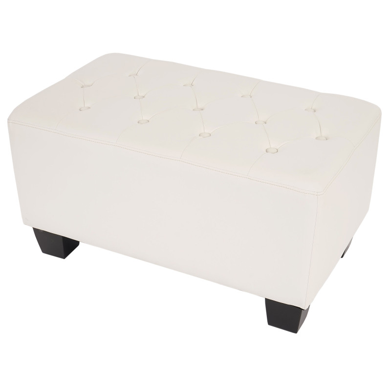 Pouf pour fauteuil de luxe lounge relax Chesterfield similicuir - pieds carrés, blanc