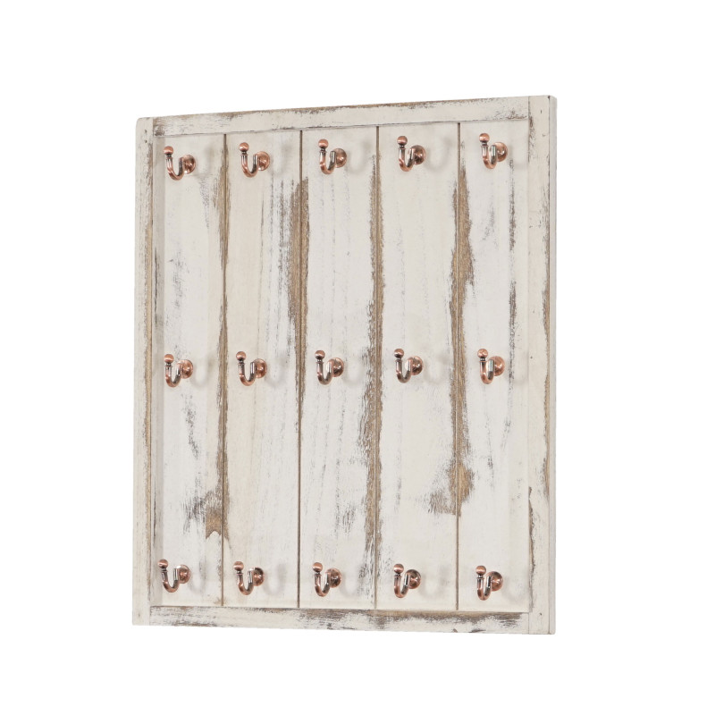 Porte-tasses Marano, étagère de suspension, planche aux tasses, style shabby, vintage 50x45x5cm - blanc