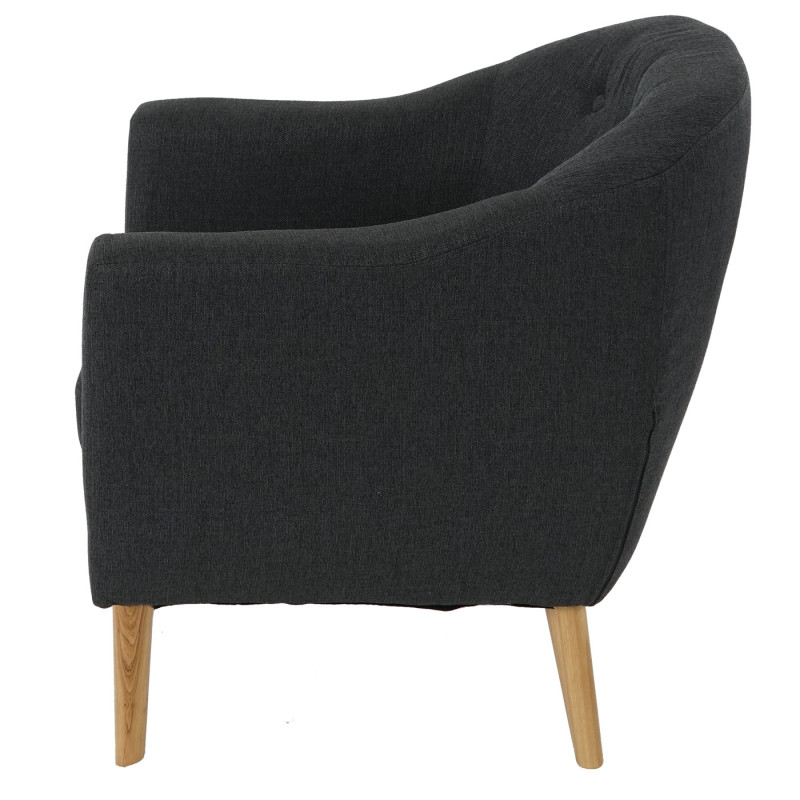 Fauteuil Malmö T314, fauteuil de salon, rétro, design des années 50 - anthracite