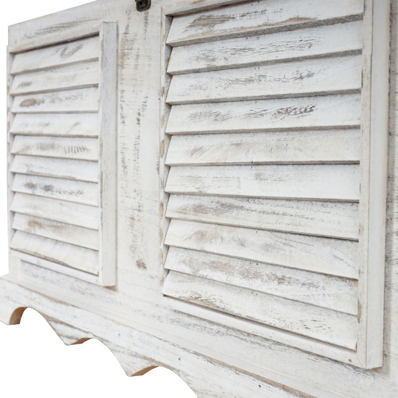 Banc banquette / coffre de rangement T356, style shabby 50x76x45cm - blanc