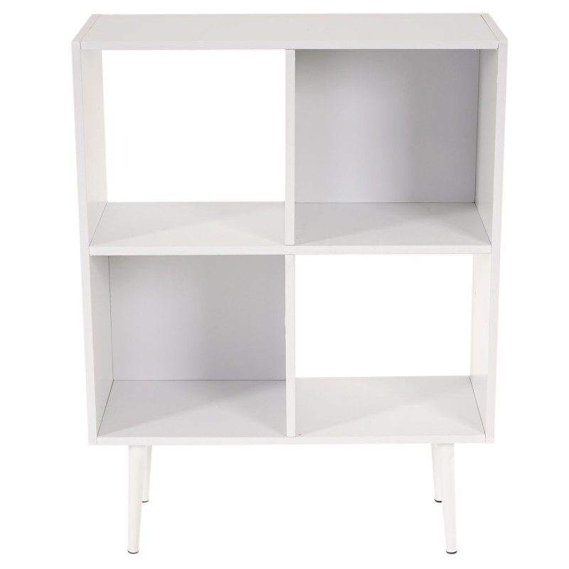 Étagère Malmö T340, étagère à livres, design rétro 94x71x30cm, 4 compartiments - blanc