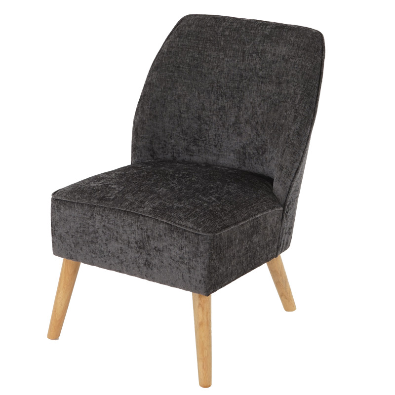 Fauteuil Malmö T312, fauteuil rembourré de salon / style rétro des années 50 tissu - gris