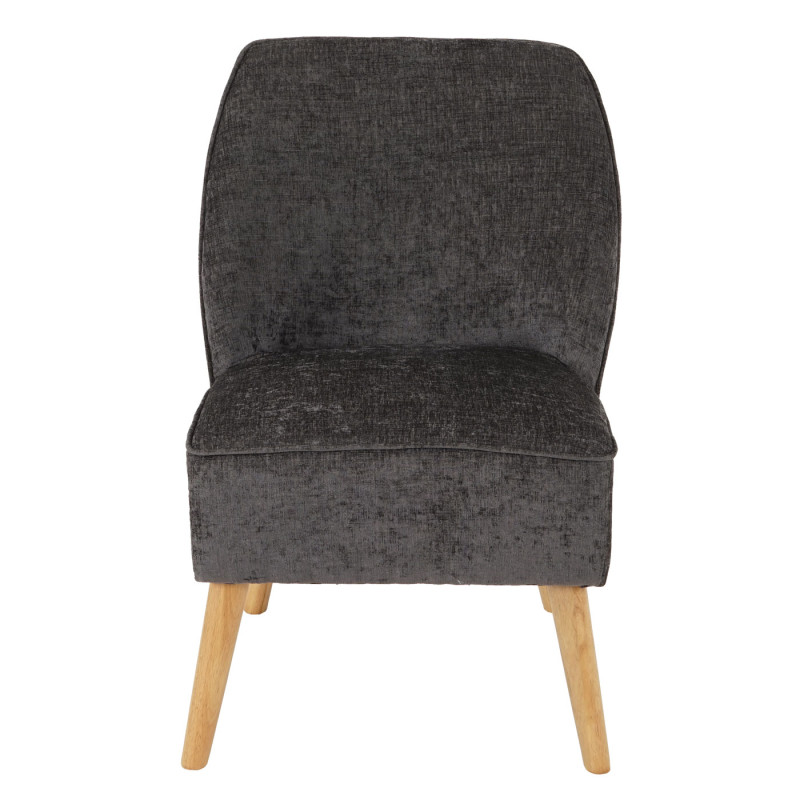 Fauteuil Malmö T312, fauteuil rembourré de salon / style rétro des années 50 tissu - gris