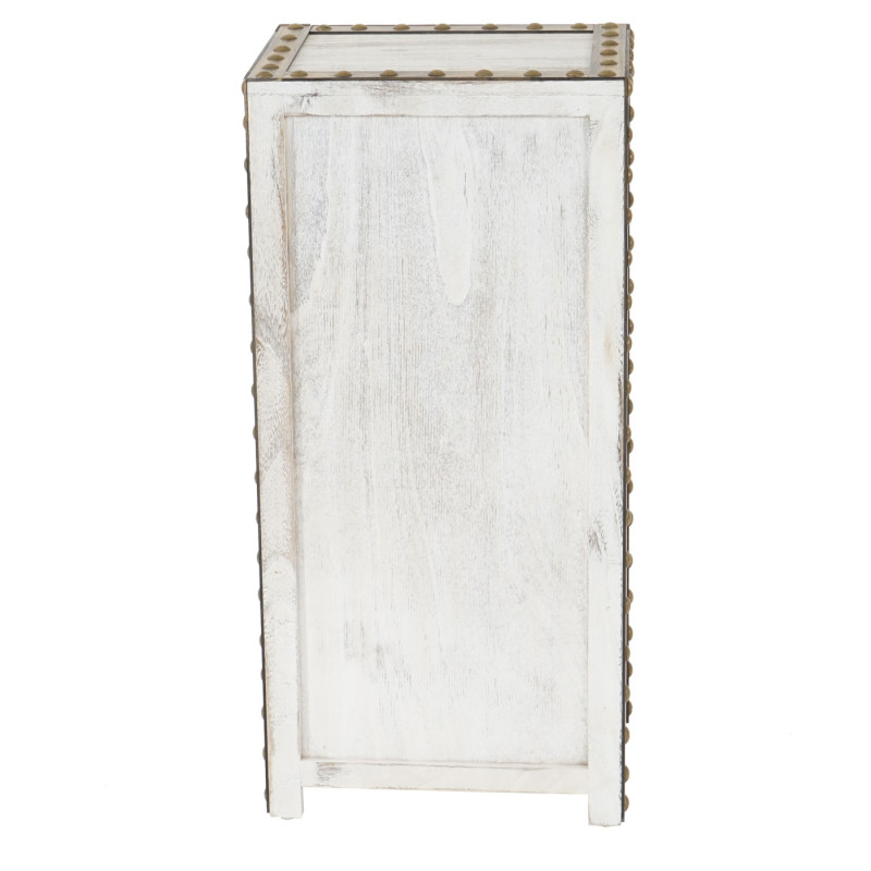 Commode Duran, commode à tiroirs, armoire, 3 tiroirs, style shabby, vintage 54x33x26cm - blanc