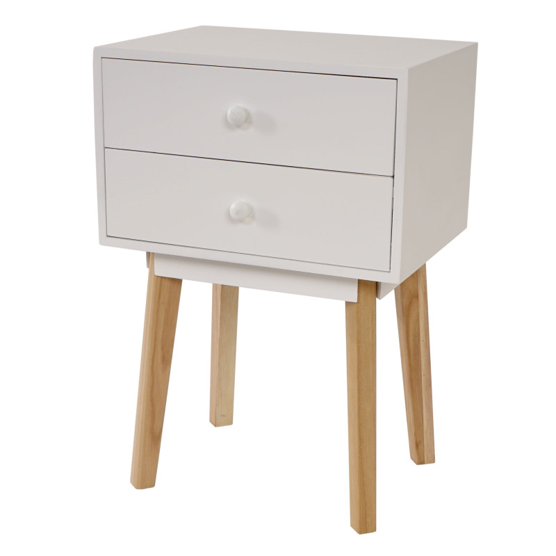 Commode Malmö T271, armoire, table d'appoint, design rétro 59x40x30cm - blanc